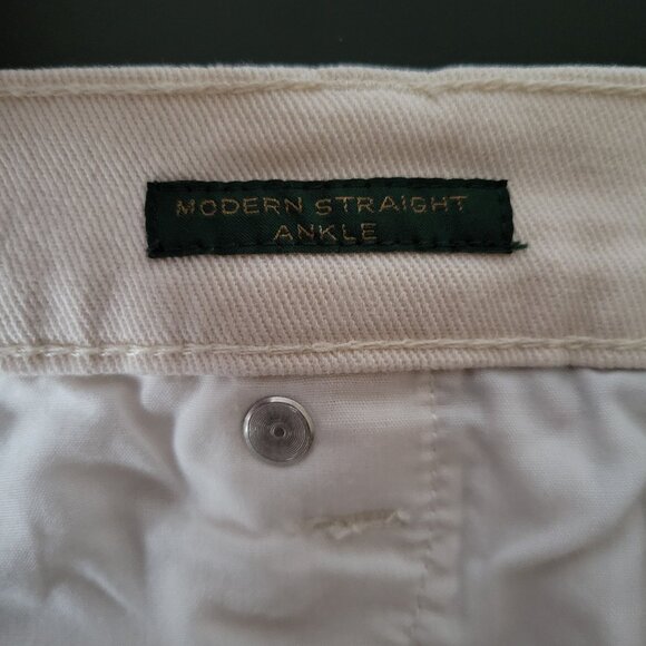 Lauren Ralph Lauren Cotton Denim Jeans, Ivory, Modern Straight Ankle, Women’s 10 - Picture 6 of 9